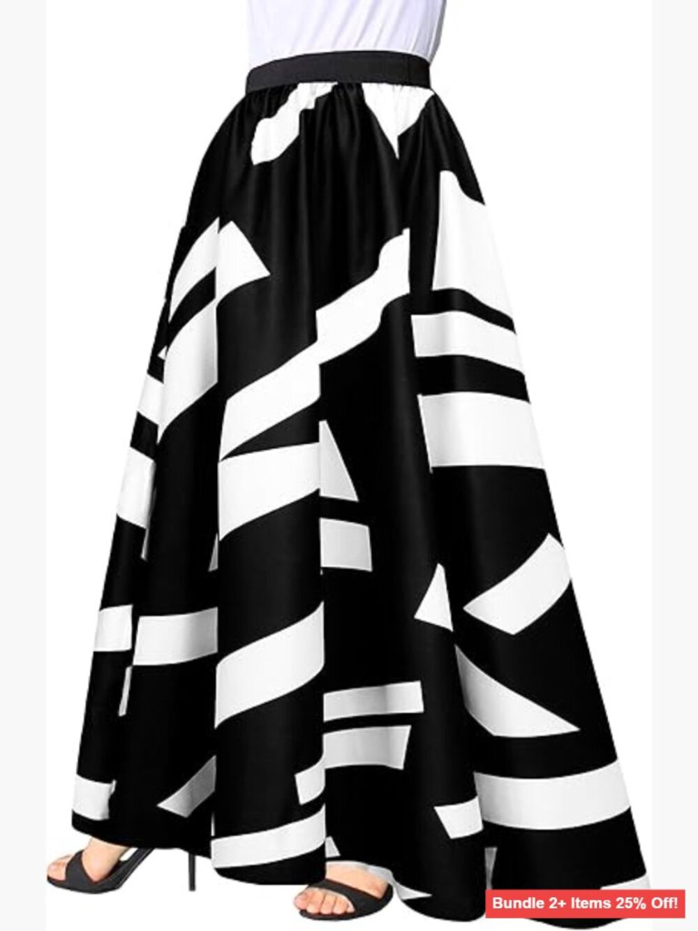 Chiffon Maxi Skirt High Waist Floor Length Beach Casual Elastic Waist